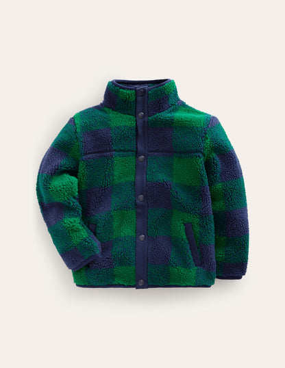 Borg Chuck-on Jacket-Green Check-1
