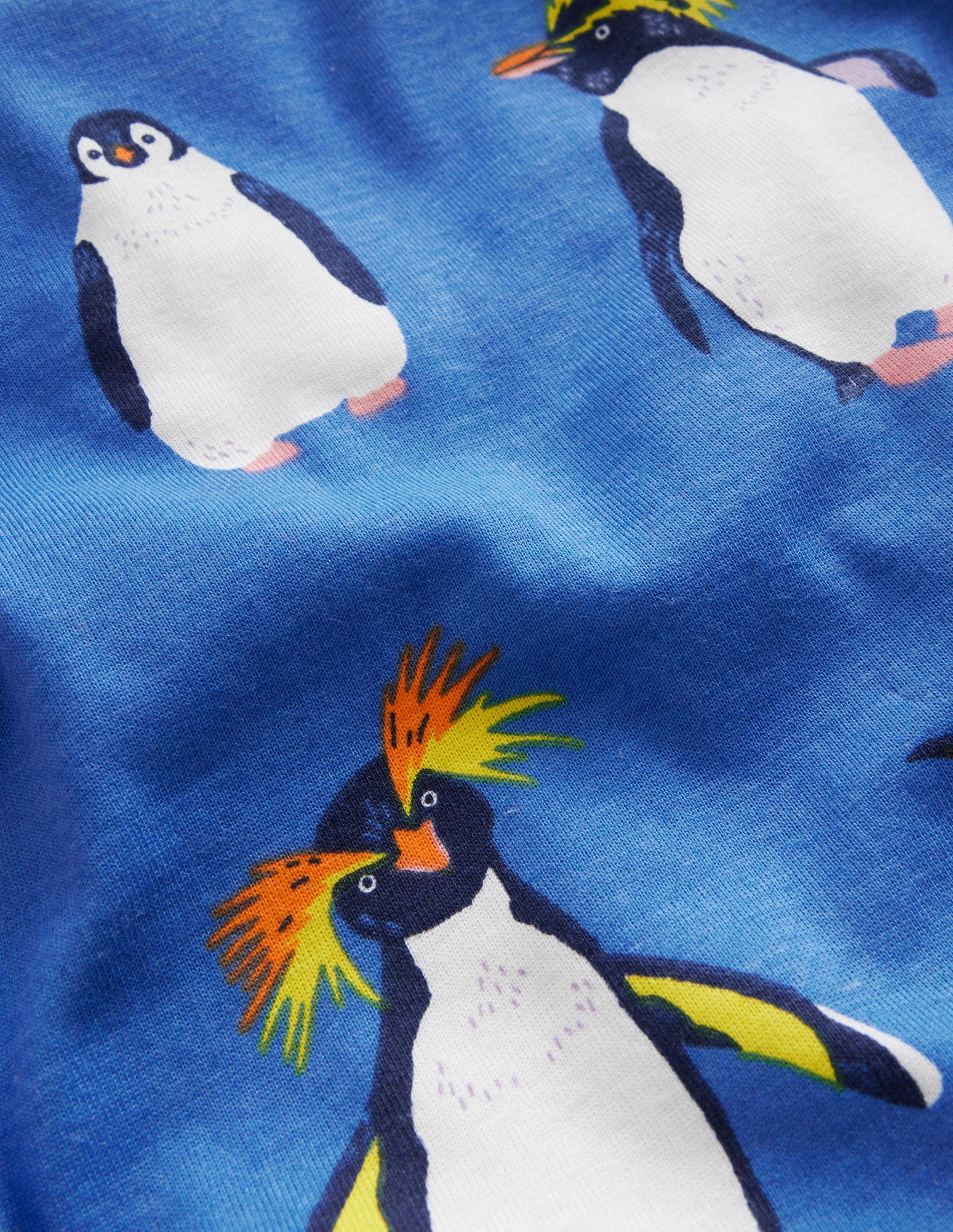 Snug Single Long John Pyjamas-Blue Penguins - Image 3