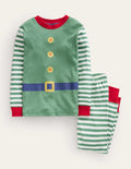 Snug Single Long John Pyjamas-Green Elf
