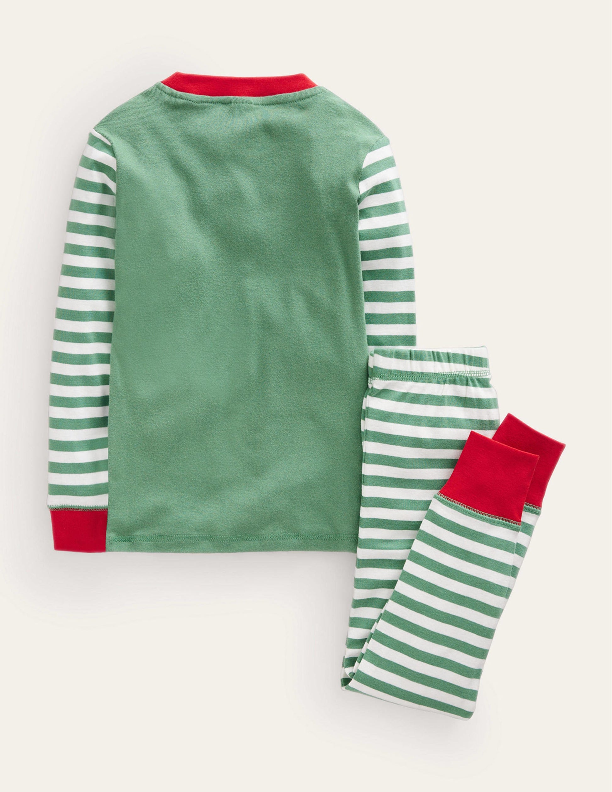 Snug Single Long John Pyjamas-Green Elf-2