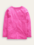 Long-sleeved Washed T-shirt-Knockout Pink
