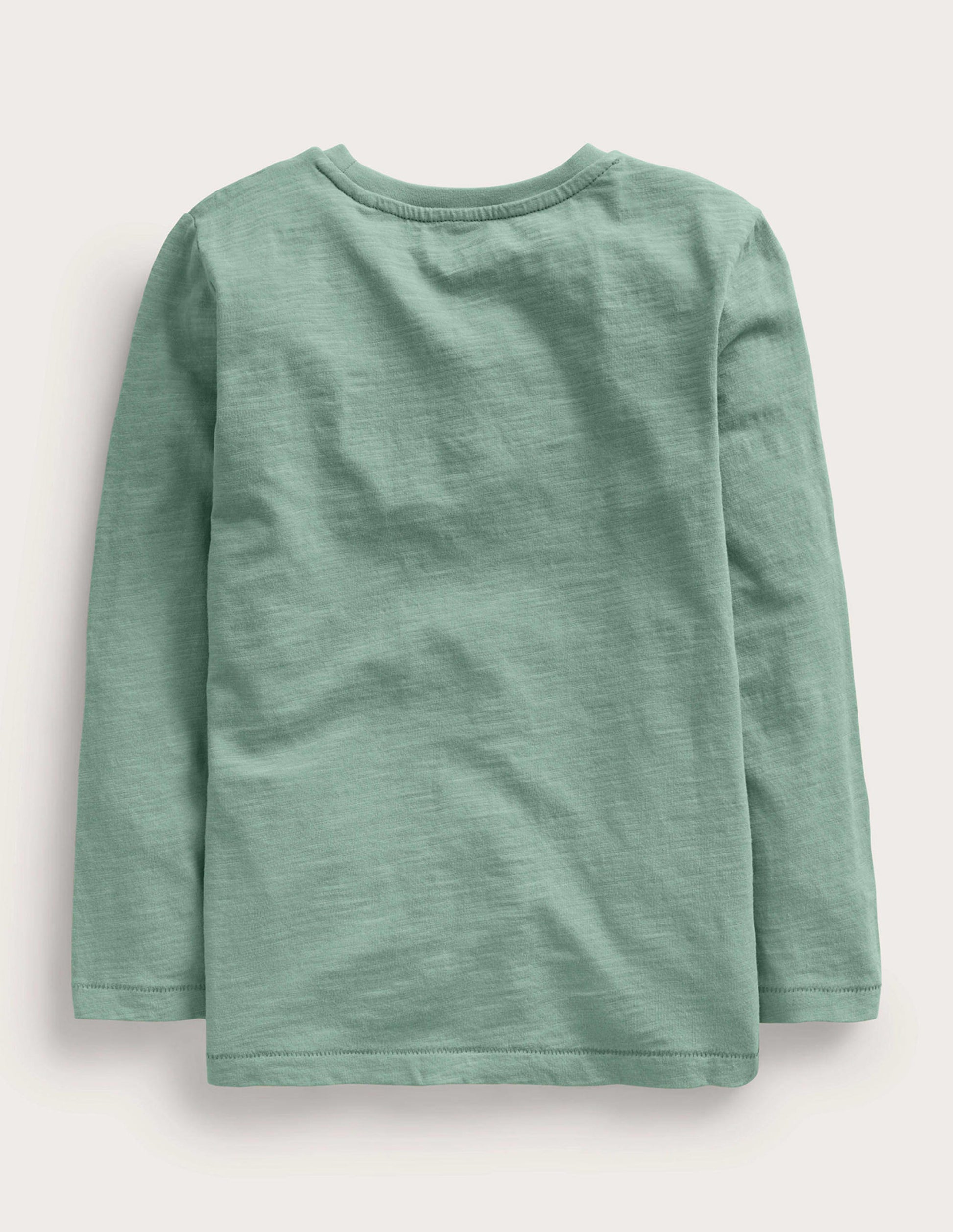 Long-sleeved Washed T-shirt-Green Smoke-2