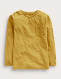 Long-sleeved Washed T-shirt-Oil Yellow
