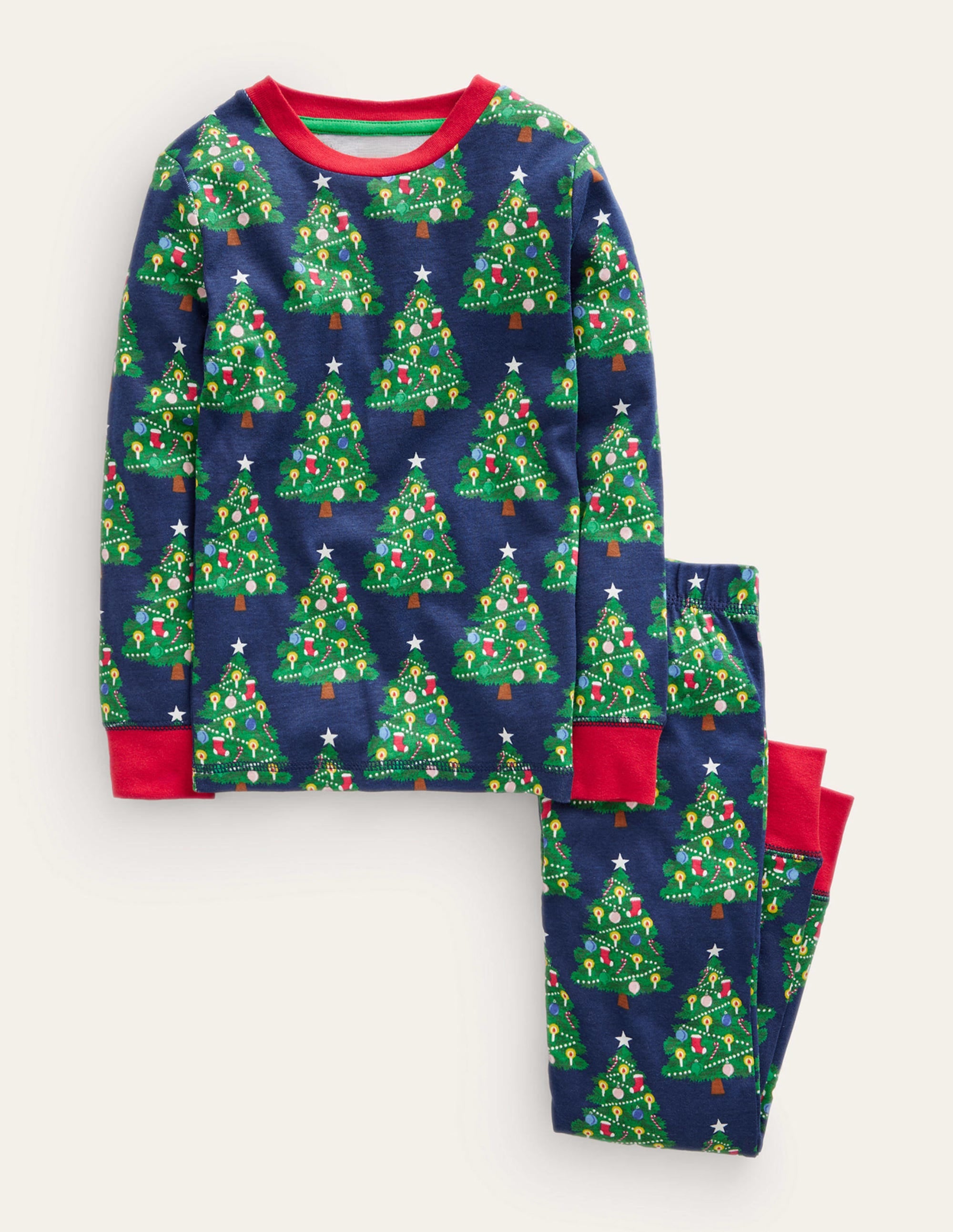 Single Glow-in-the-dark Pyjama-College Navy Christmas - Image 1