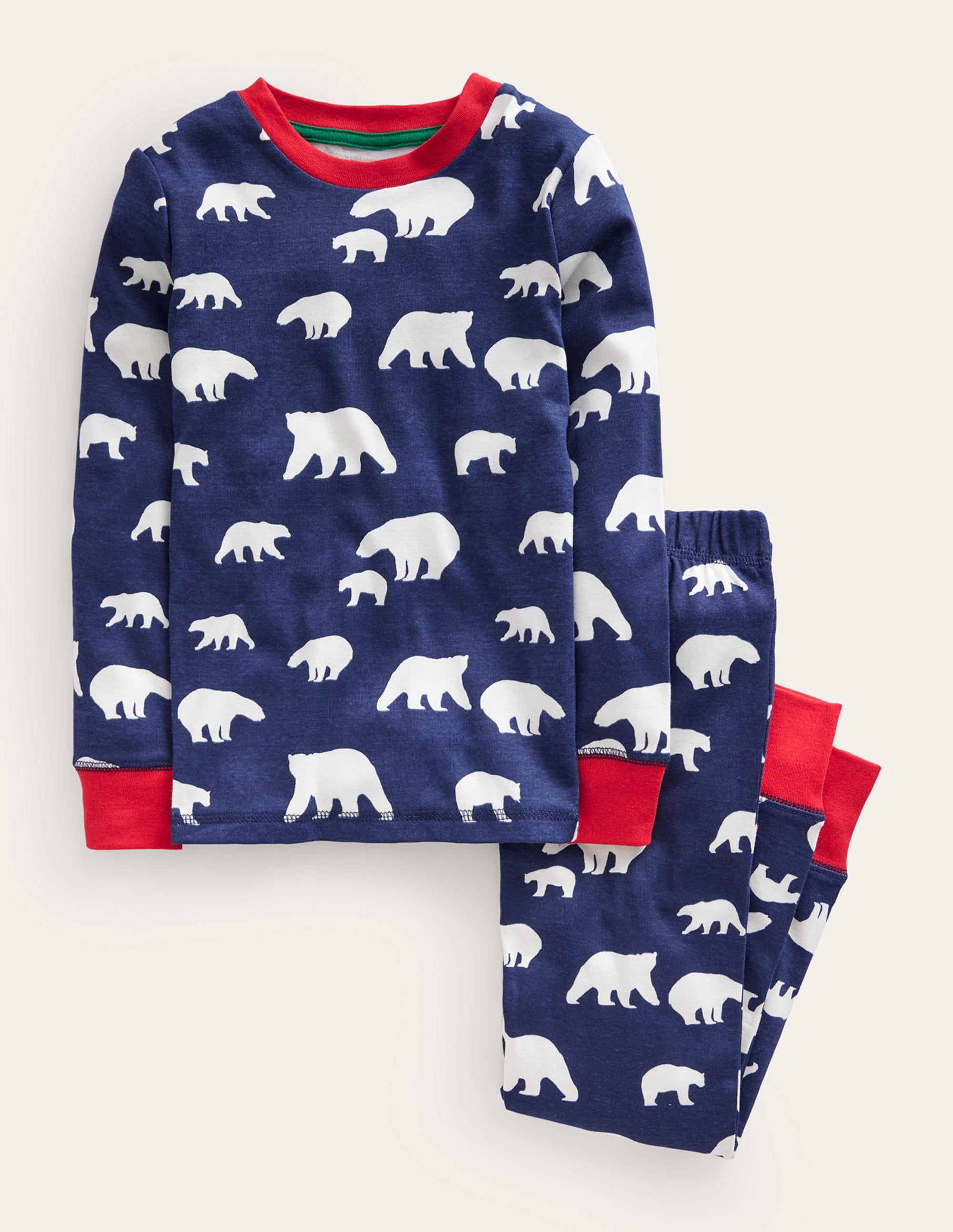 Single Glow-in-the-dark Pyjama-Delft Blue Polar Bear - Image 1