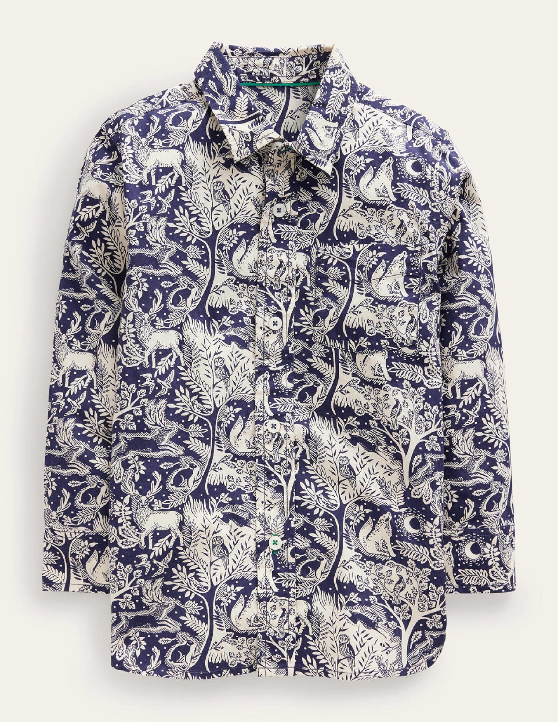 Cotton Shirt-College Navy Magical Forest-1