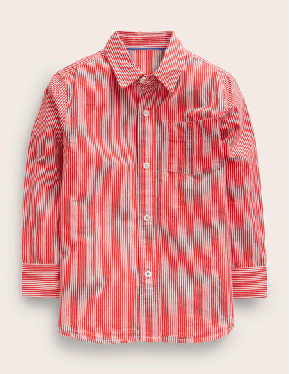 Cotton Shirt-Brilliant Red/Ivory-1