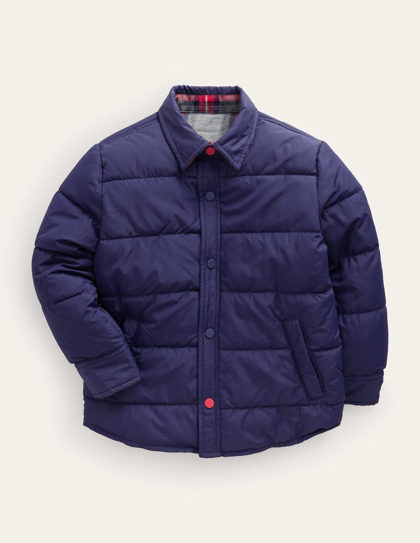 Reversible Quilted Shacket-College Navy