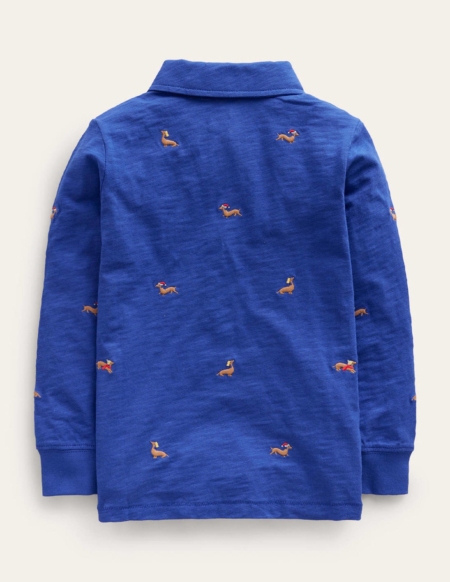 Embroidery Slub Polo-Cobalt Blue Sausage Dogs