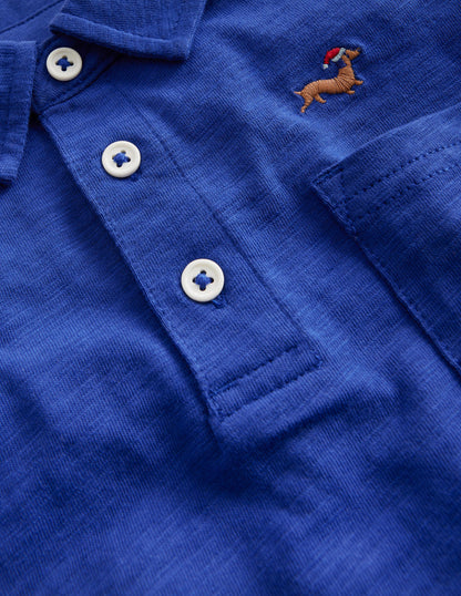 Embroidery Slub Polo-Cobalt Blue Sausage Dogs-3