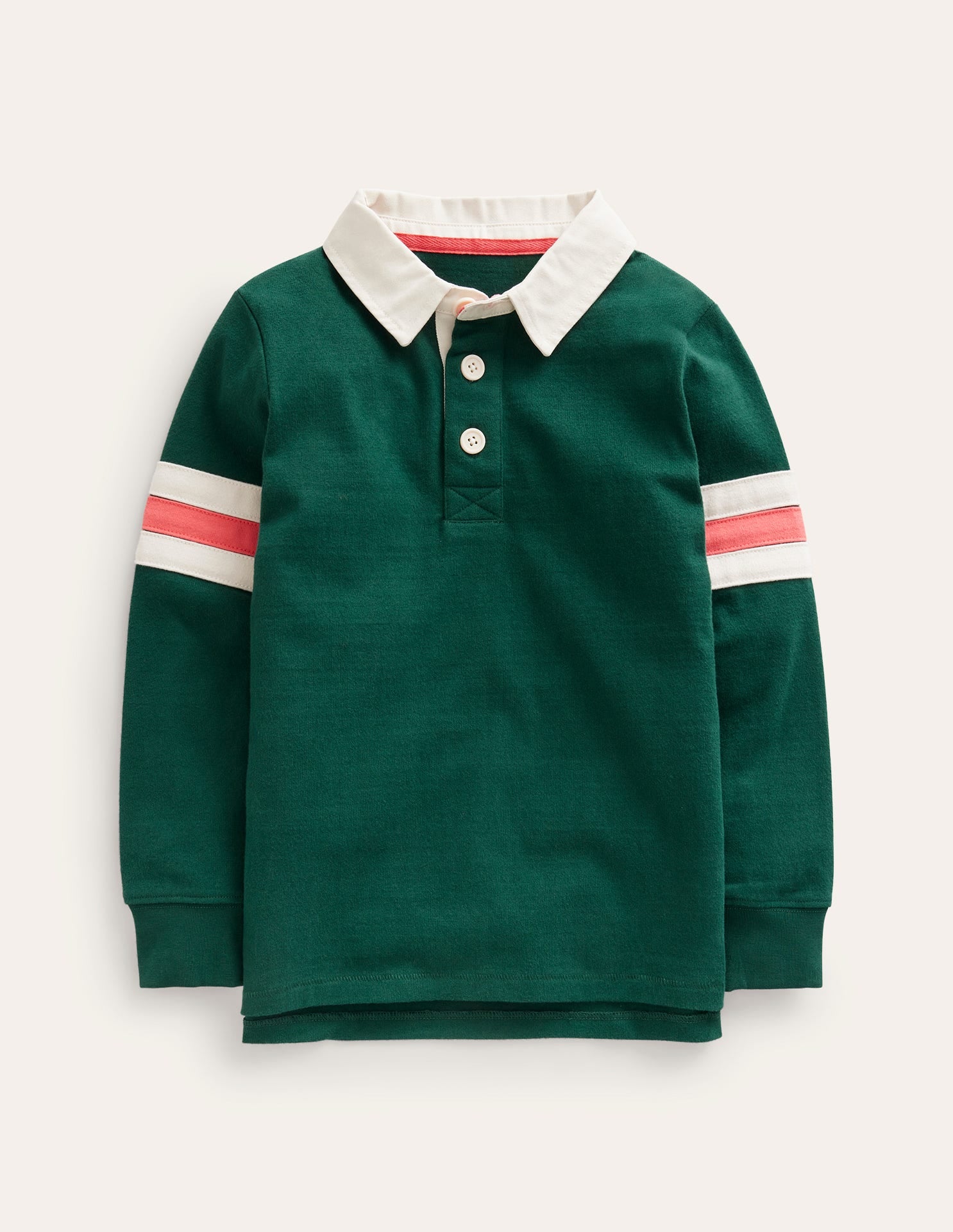 Appliqué Rugby Shirt-Deep Green-2