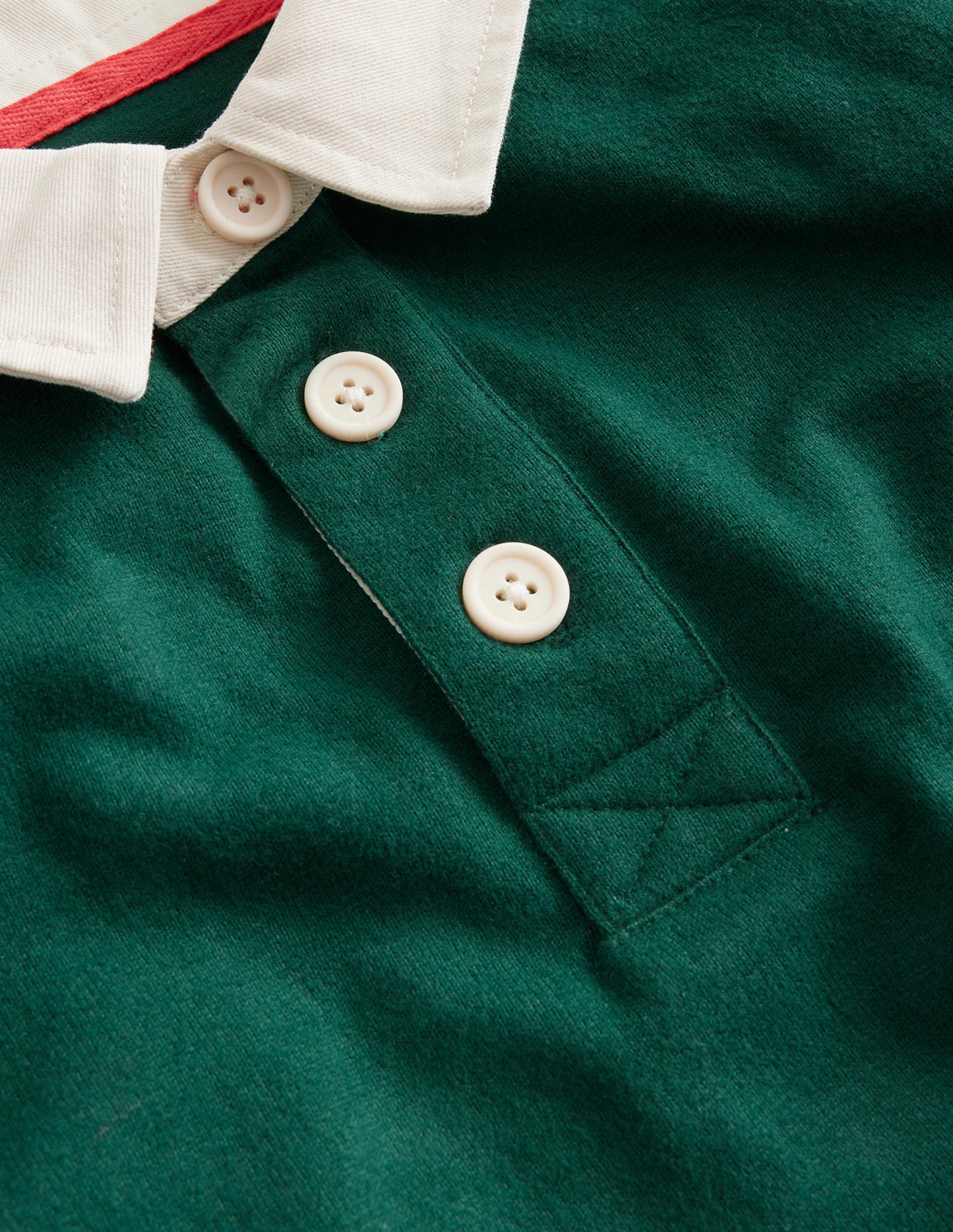 Appliqué Rugby Shirt-Deep Green