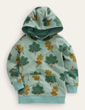 Printed Hoodie-Green Trees