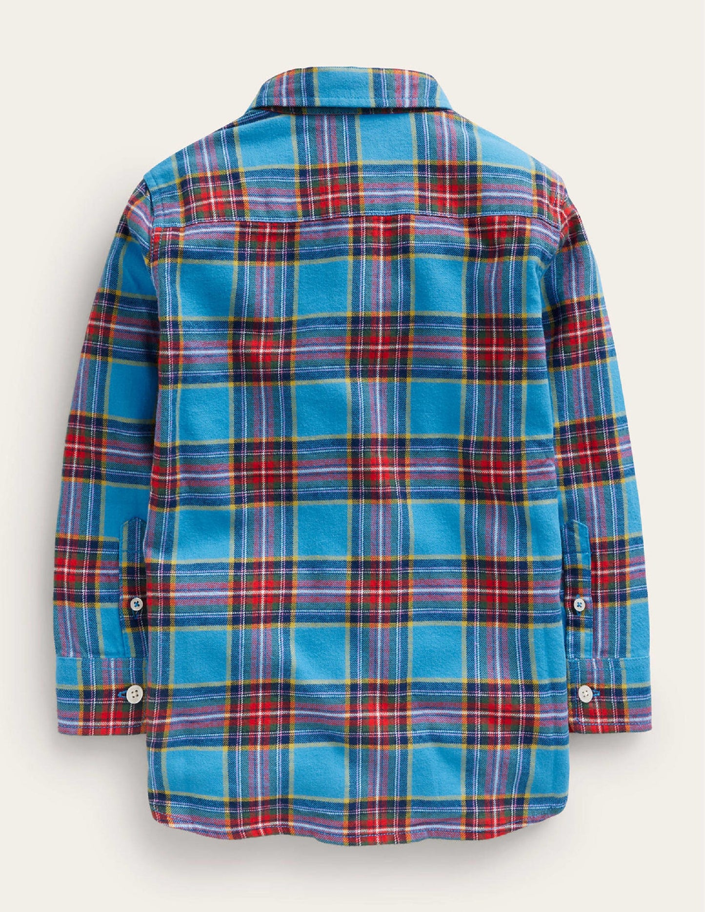 Brushed Flannel Shirt-Blue / Red Check
