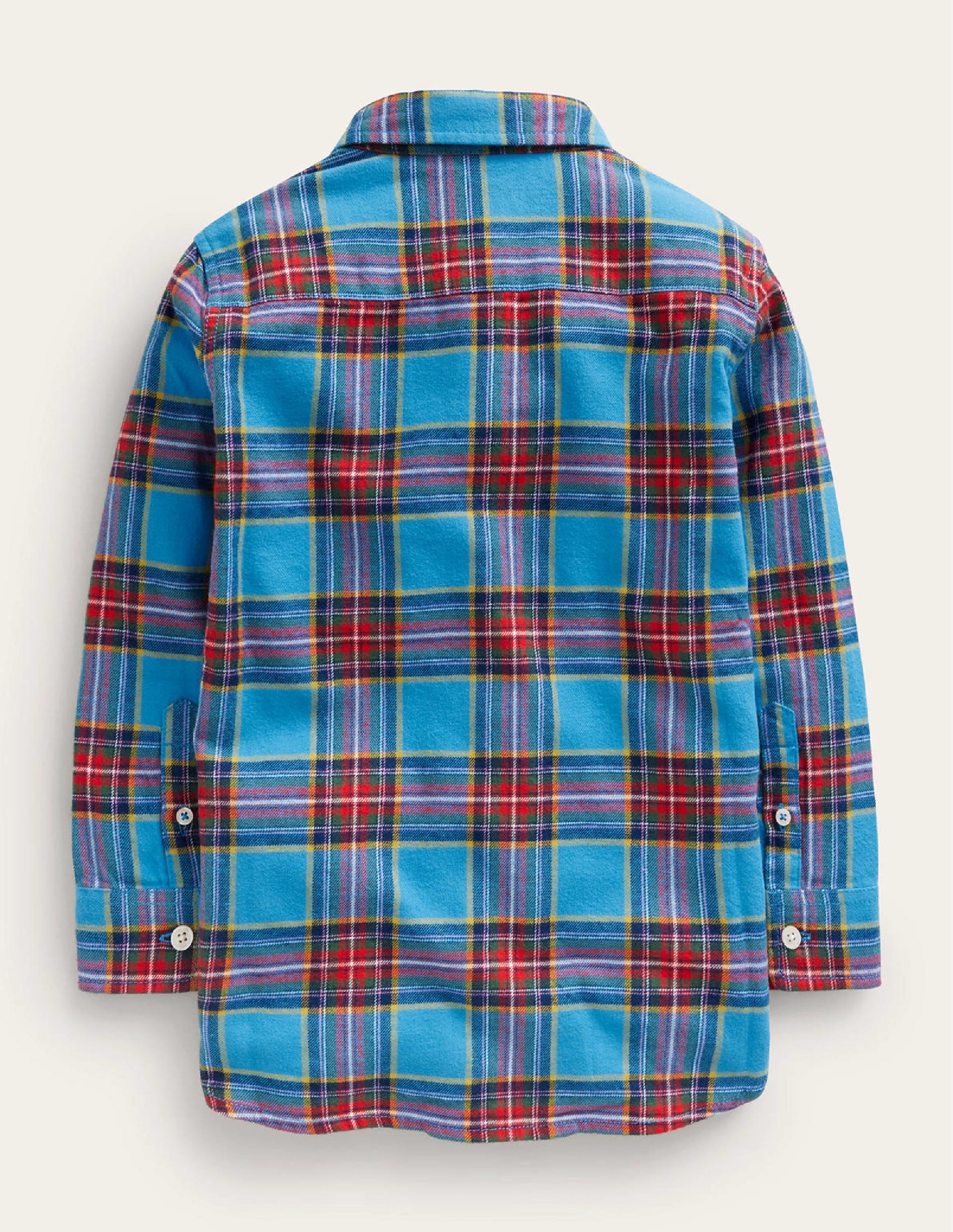 Brushed Flannel Shirt-Blue / Red Check - Image 2