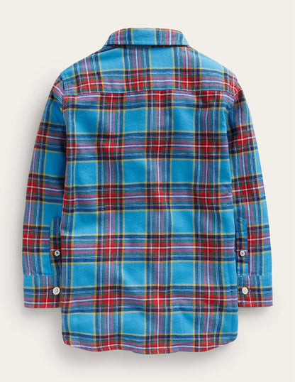 Brushed Flannel Shirt-Blue / Red Check-2