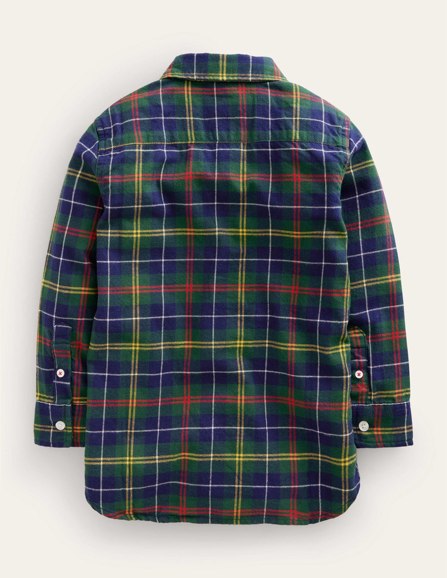 Brushed Flannel Shirt-Green / Navy / Yellow Check