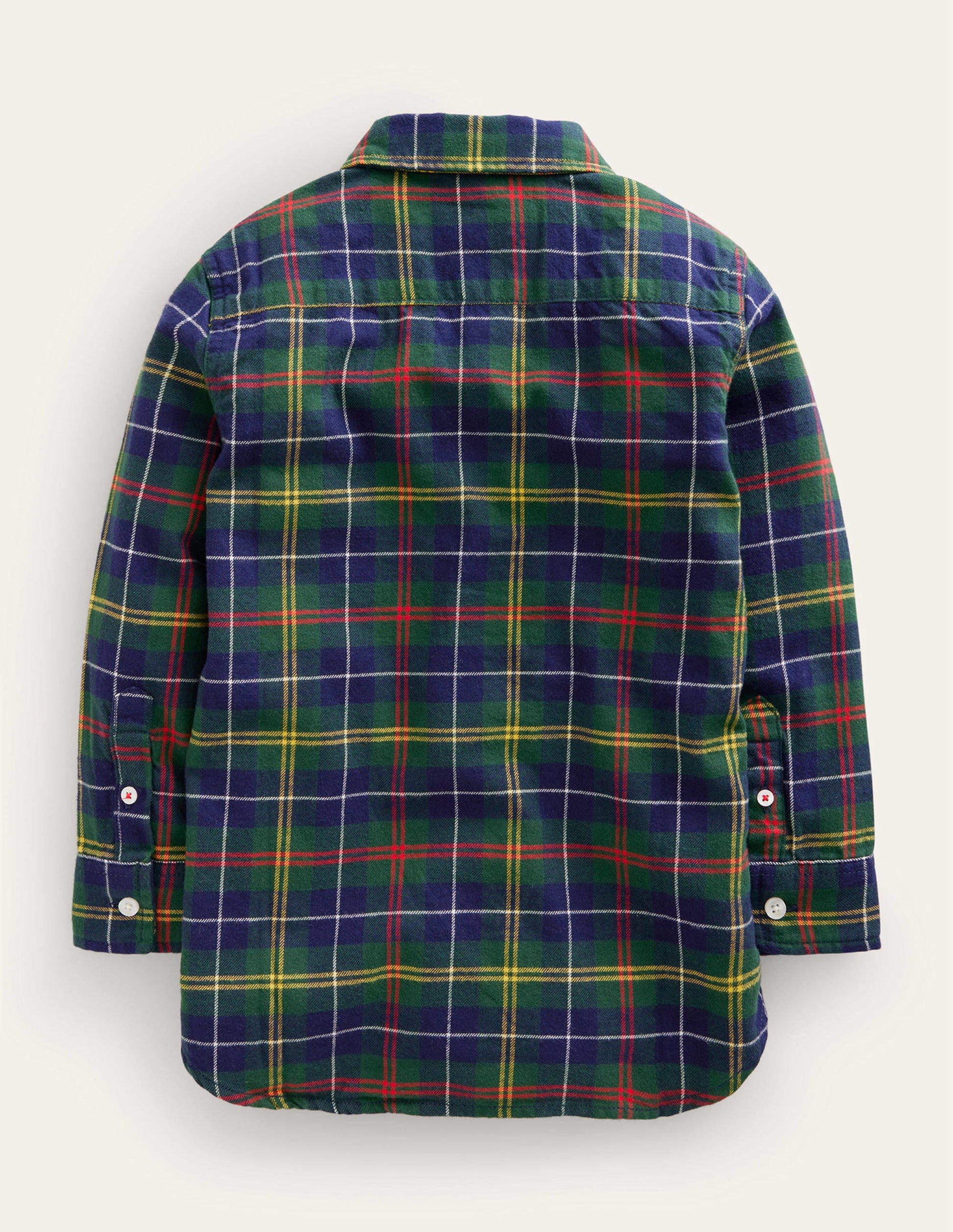Brushed Flannel Shirt-Green / Navy / Yellow Check-2