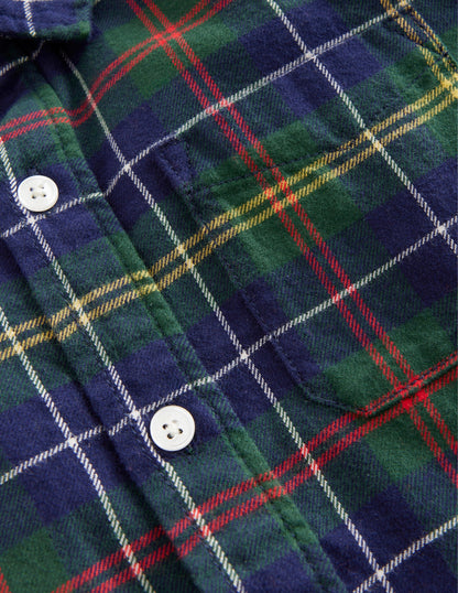 Brushed Flannel Shirt-Green / Navy / Yellow Check-3