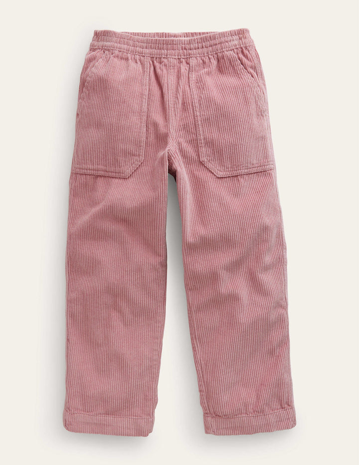 Chunky Pull-on Cord Trousers-Vintage Pink