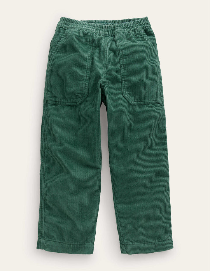 Chunky Pull-on Cord Trousers-Monster Green