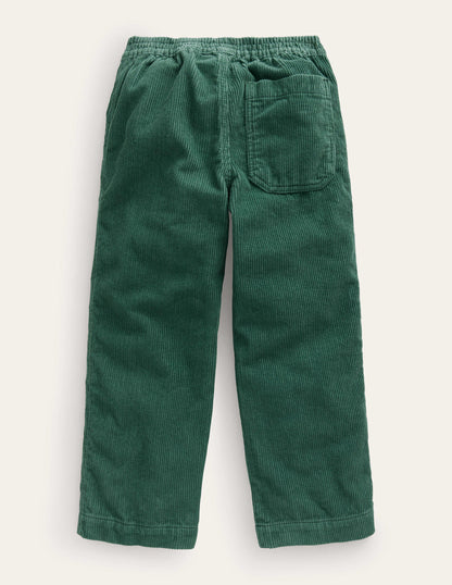 Chunky Pull-on Cord Trousers-Monster Green-2