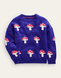 Wow All Over Jacquard Jumper-Bluing