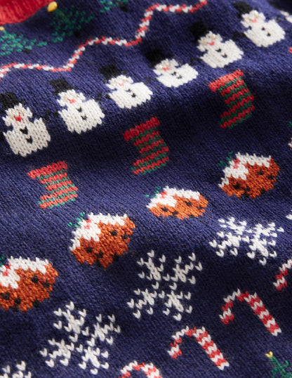All Over Christmas Fair Isle-College Navy-4