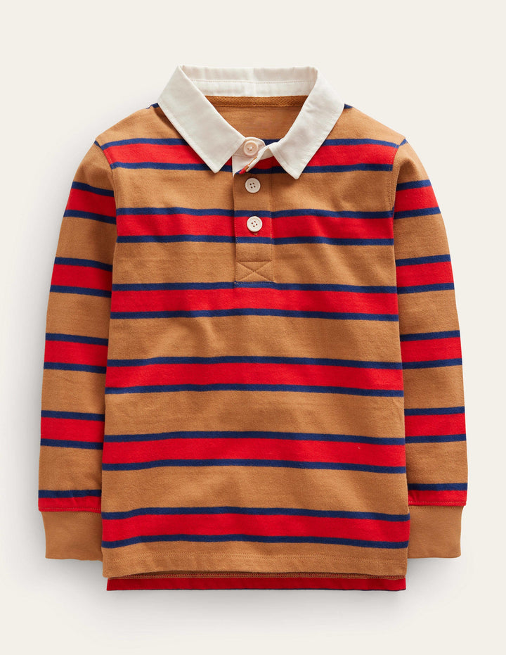Classic Rugby Shirt-Butterscotch Brown/Red