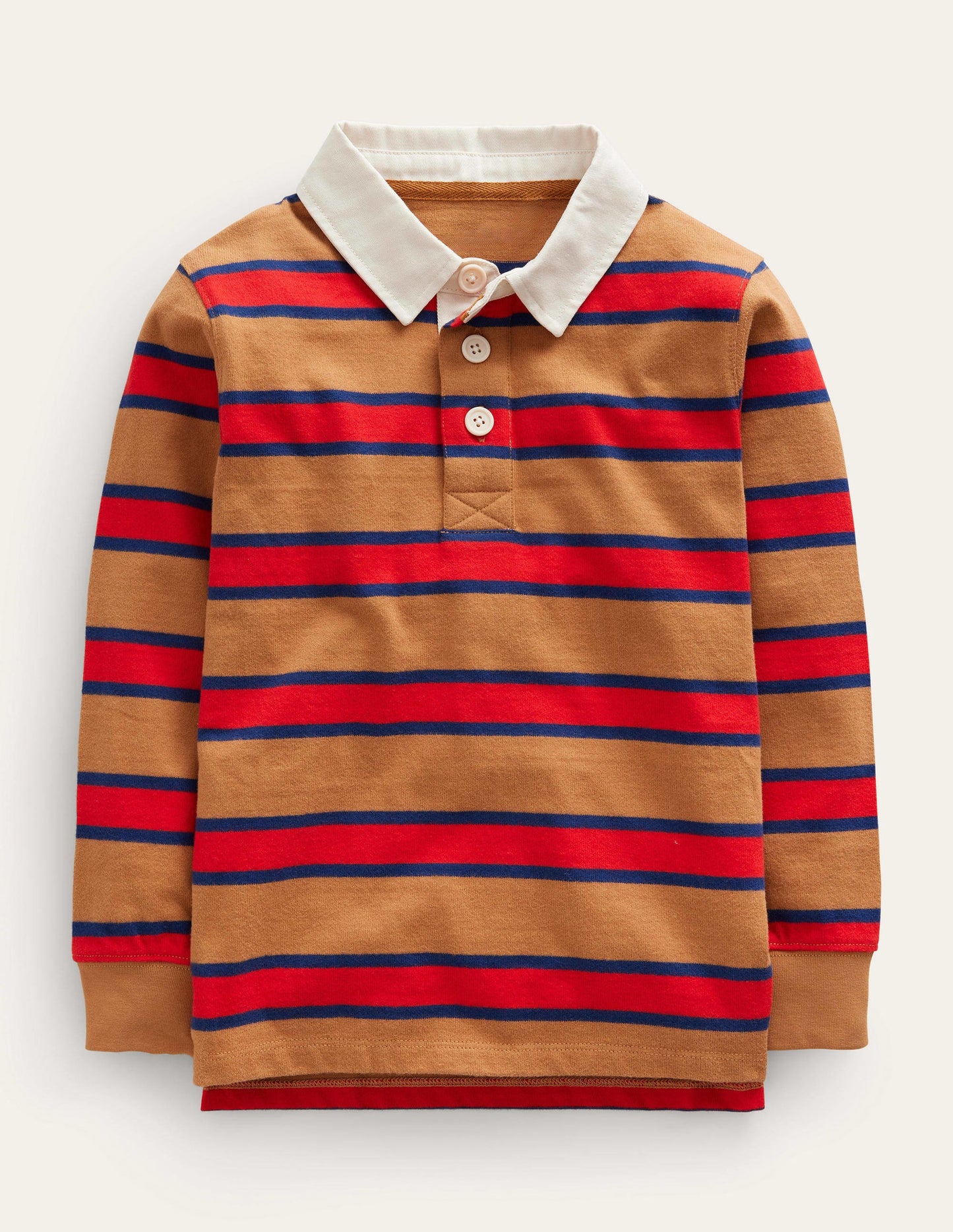 Classic Rugby Shirt-Butterscotch Brown/Red