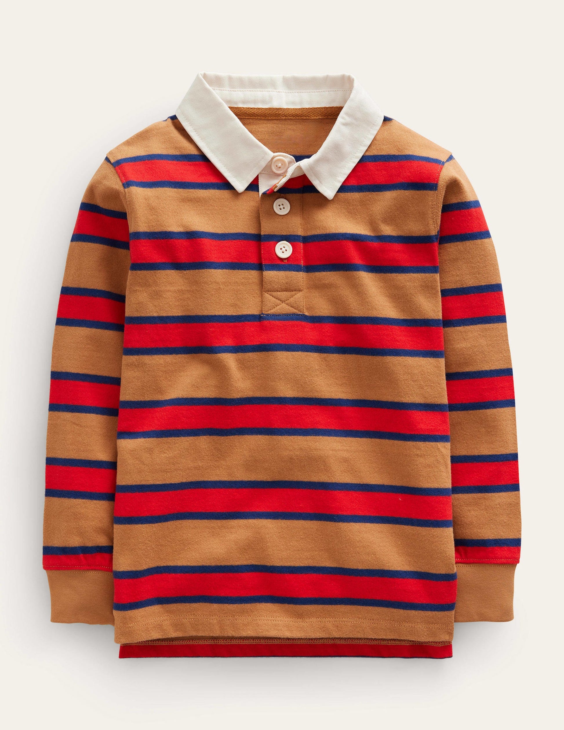Classic Rugby Shirt-Butterscotch Brown/Red-1