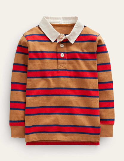 Classic Rugby Shirt-Butterscotch Brown/Red-1