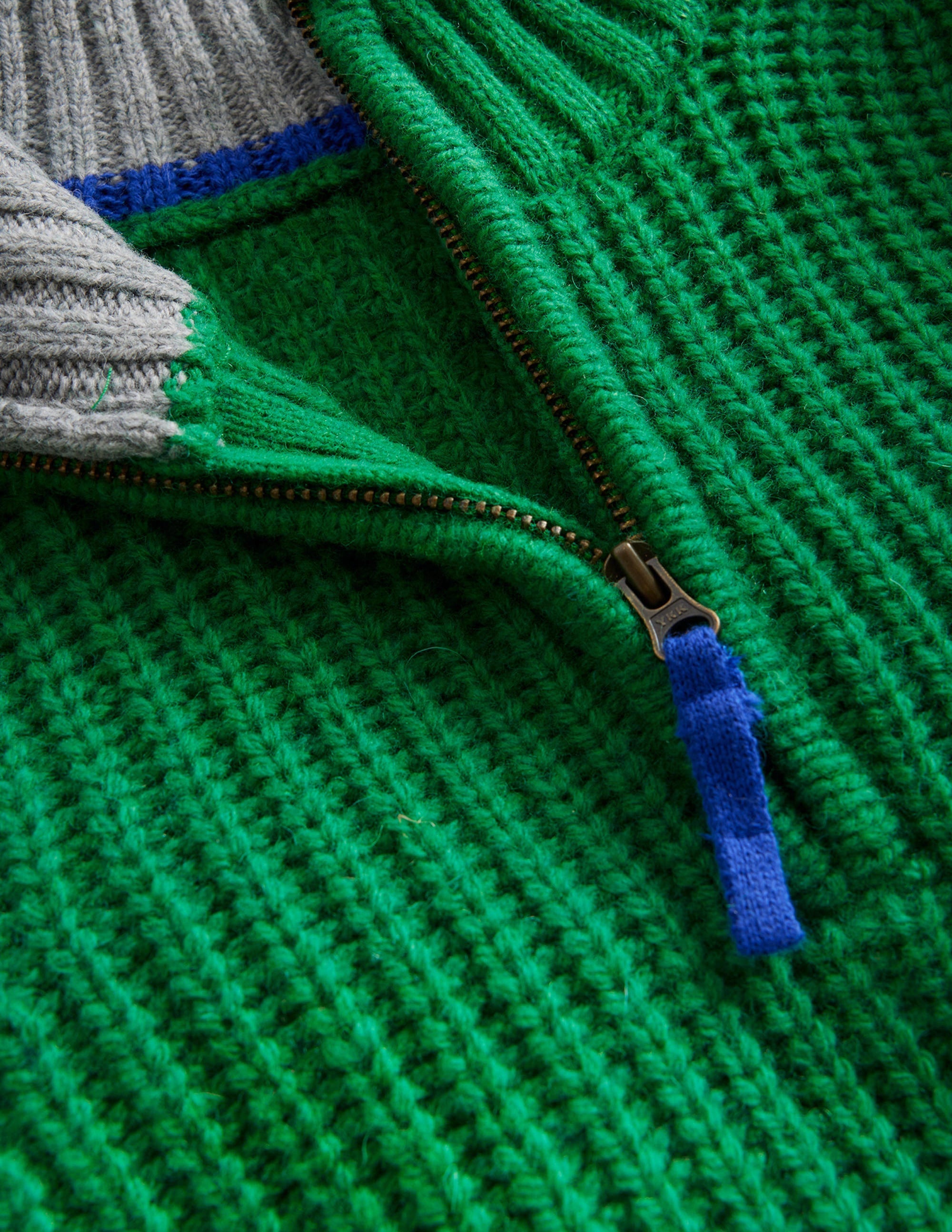 Chunky Half Zip Jumper-Deep Green - Image 3