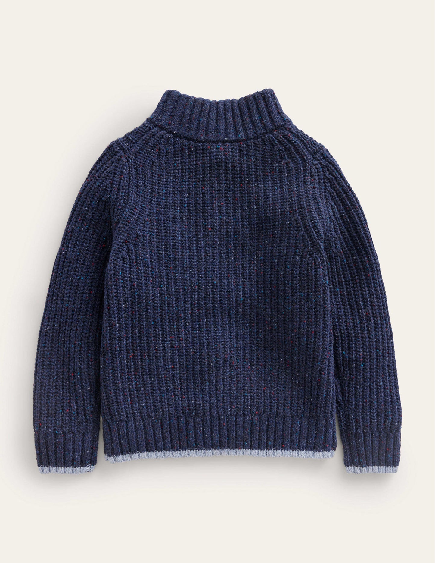 Chunky Half Zip Jumper-Navy Neps