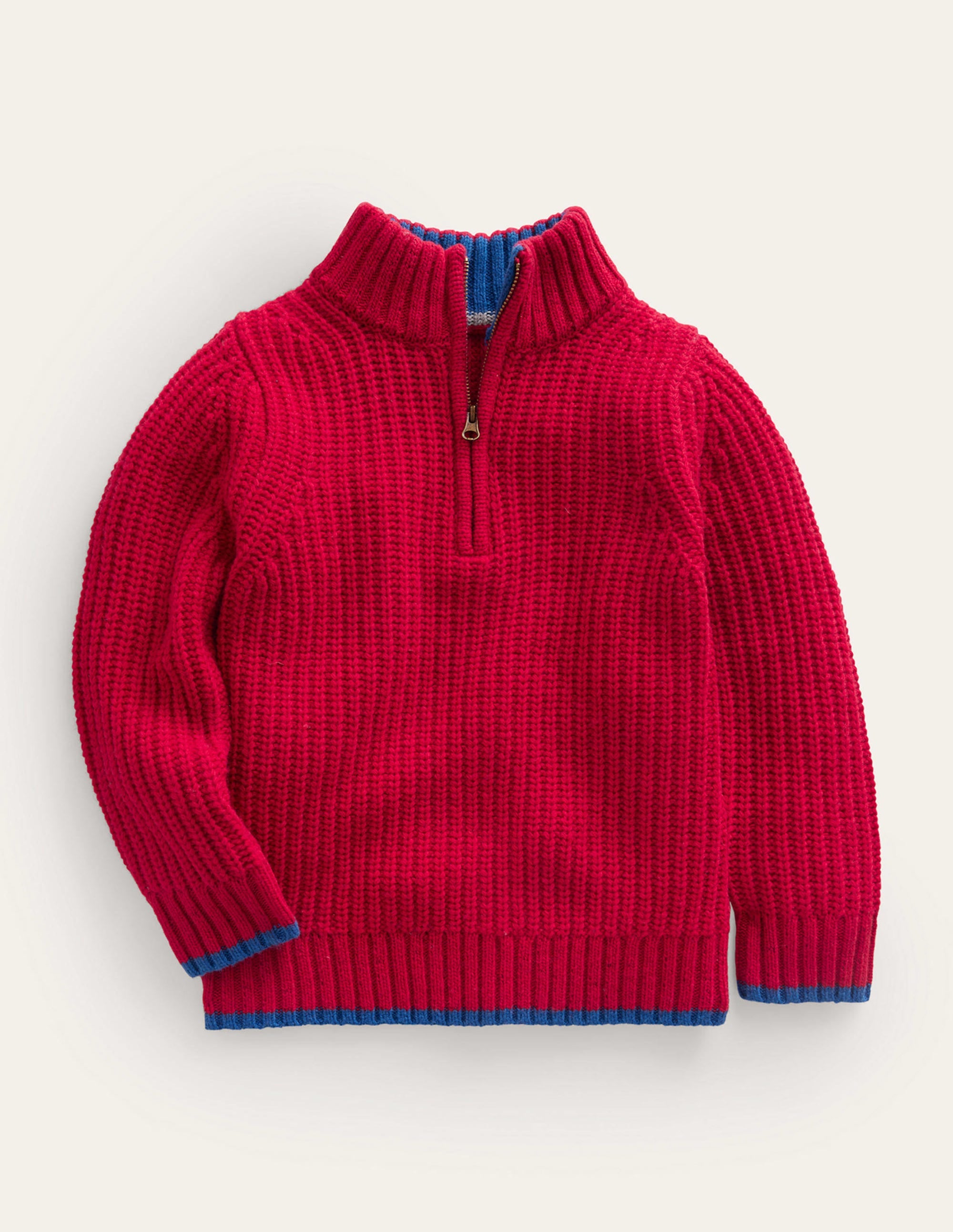 Chunky Half Zip Jumper-Red - Image 1