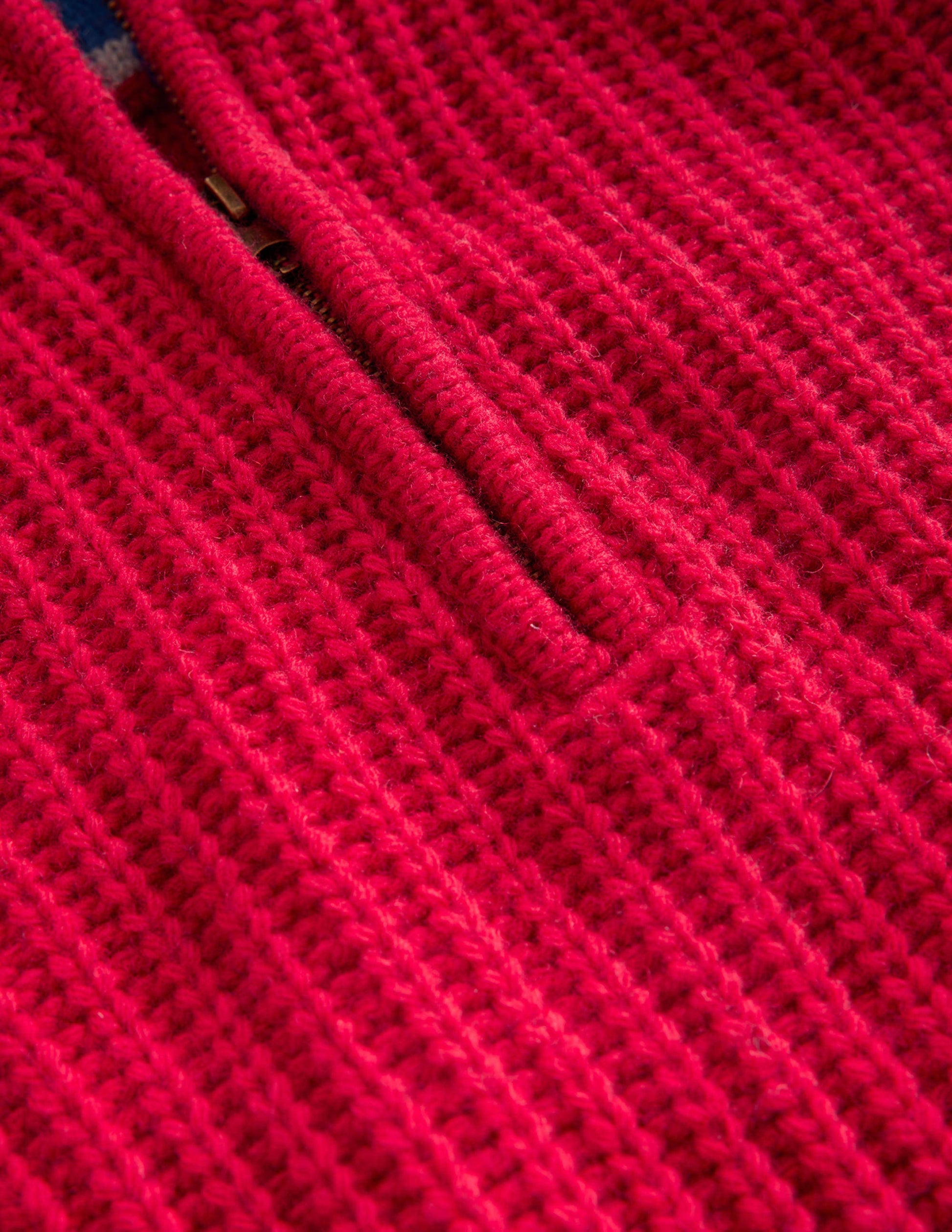 Chunky Half Zip Jumper-Red-3