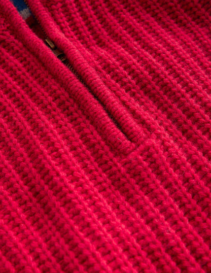 Chunky Half Zip Jumper-Red-3