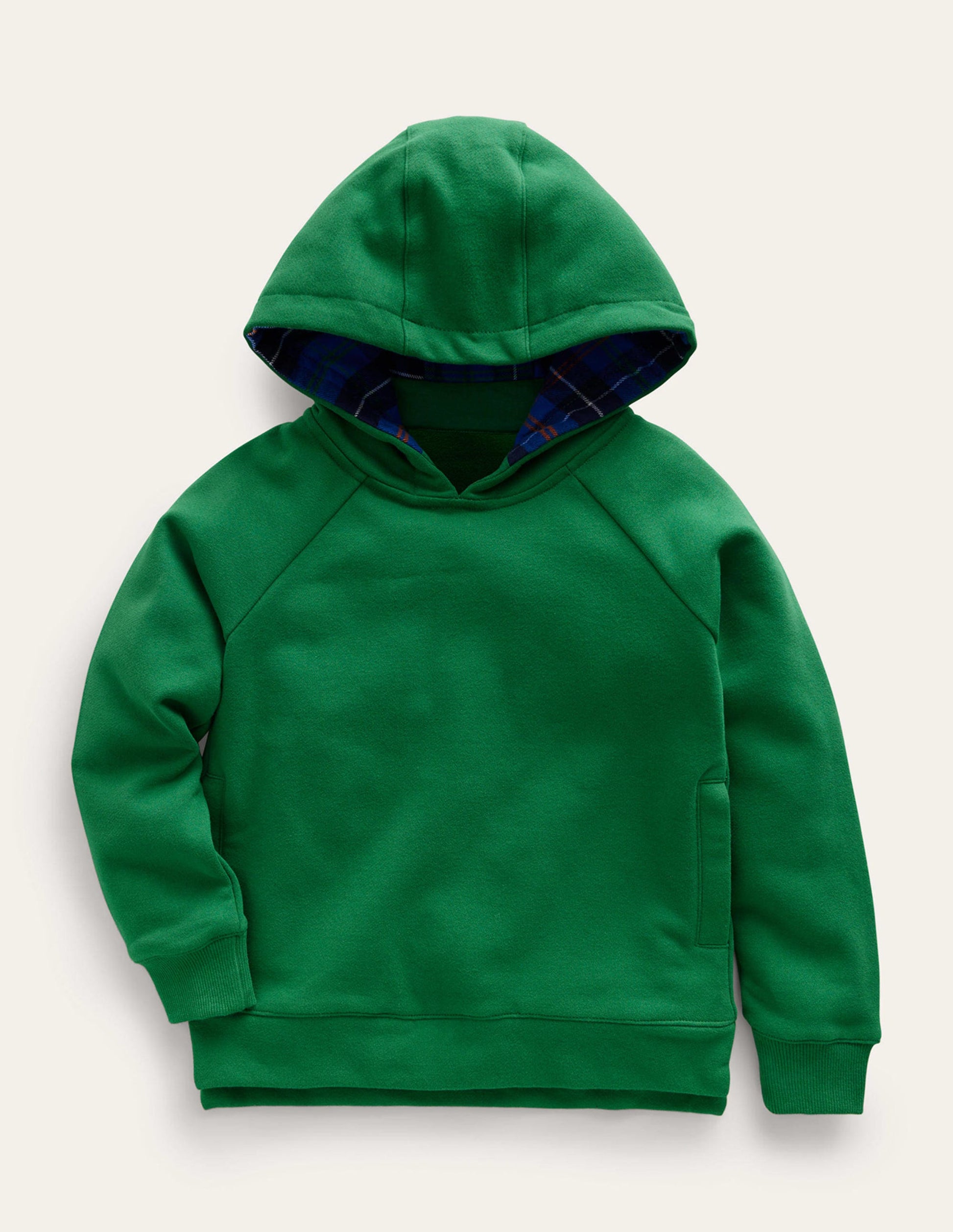 Checked Hoodie-Deep Green-1