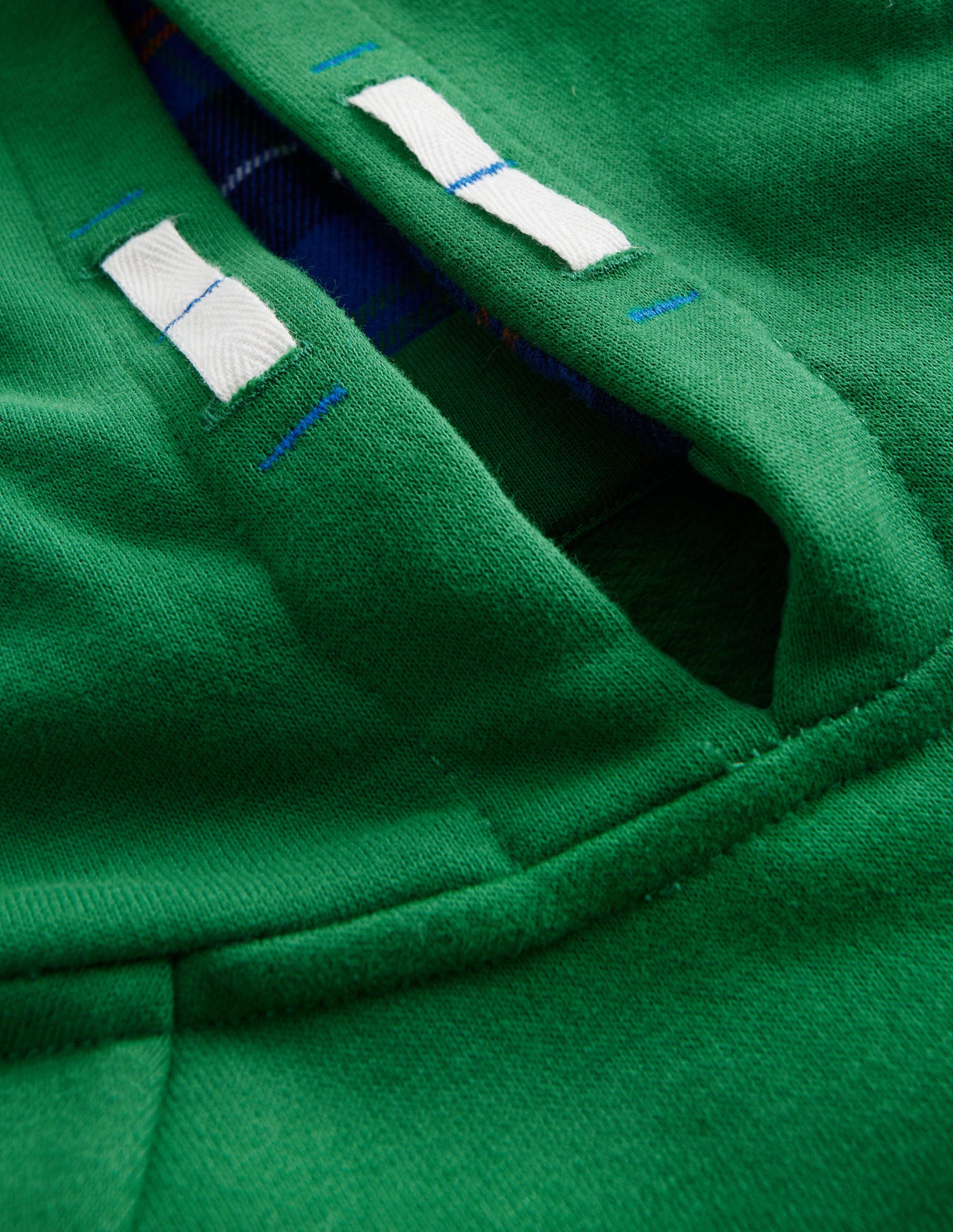 Checked Hoodie-Deep Green-3