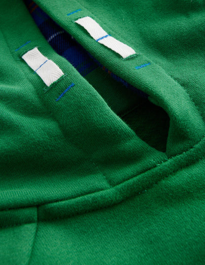 Checked Hoodie-Deep Green-3