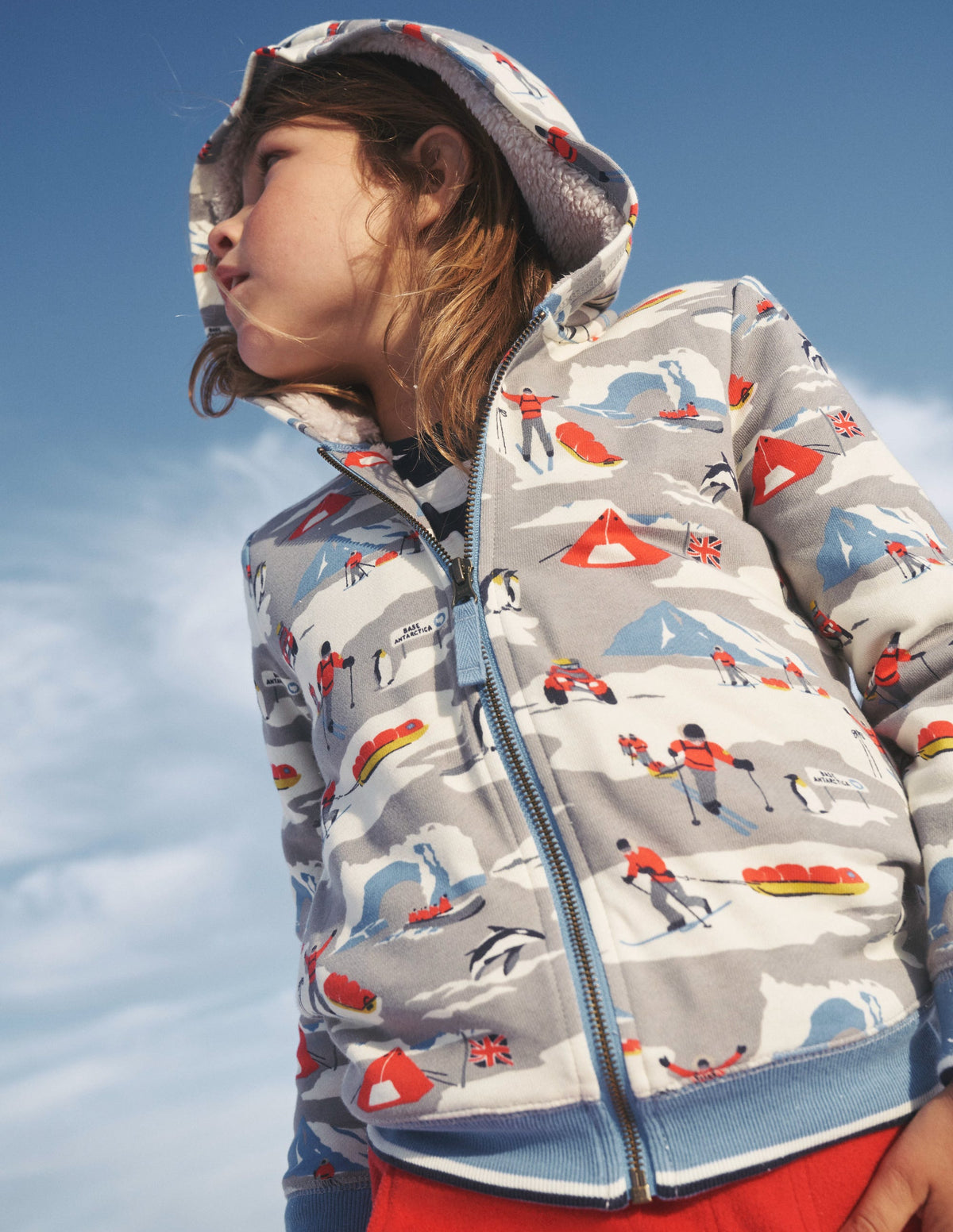 Shaggy-Lined Printed Hoodie-Grey Arctic Explorer - Image 4