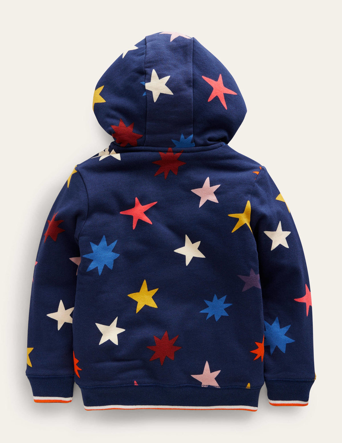 Shaggy-Lined Printed Hoodie-College Navy Star-2