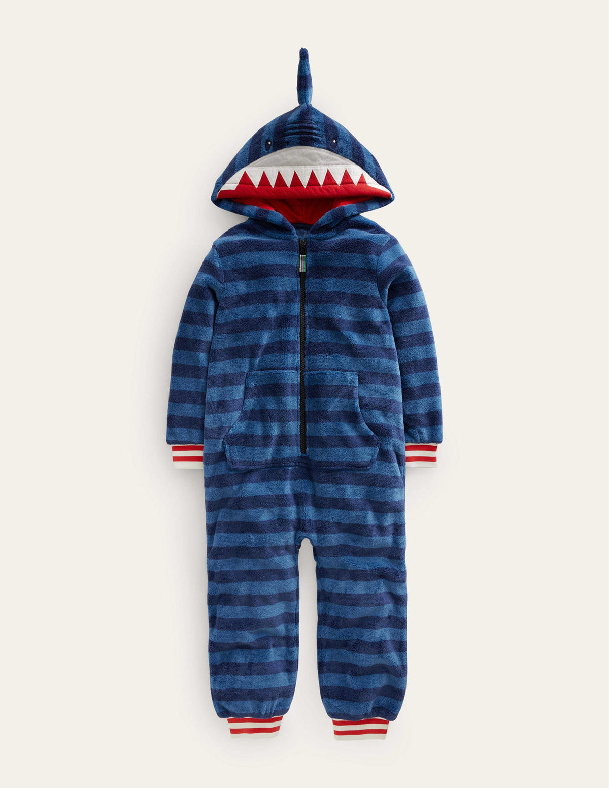 Cosy Fleece All-In-One-Blue Shark - Image 1