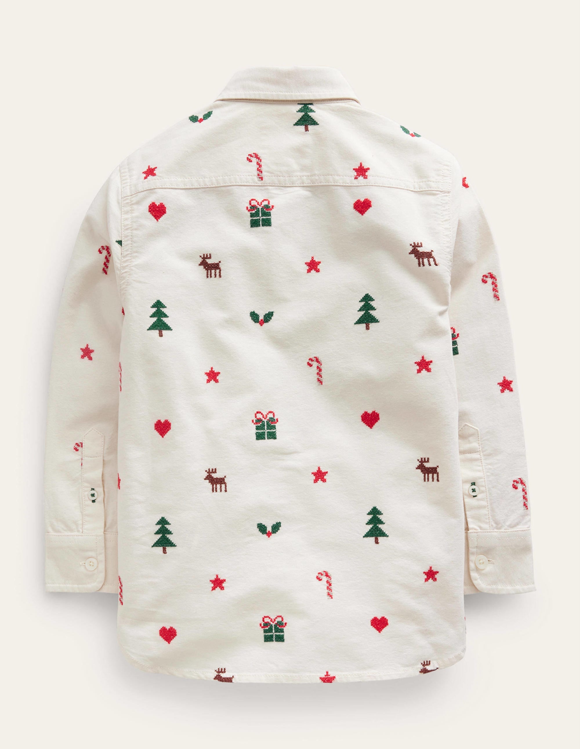 Embroidered Oxford Shirt-Vanilla Pod Christmas - Image 2