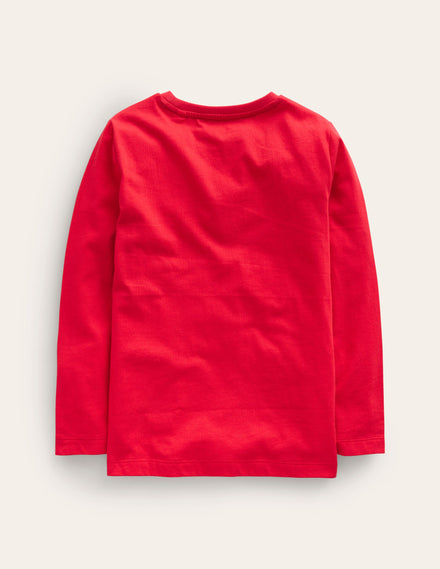 Animal Appliqué T-shirt-Rockabilly Red Festive Friends