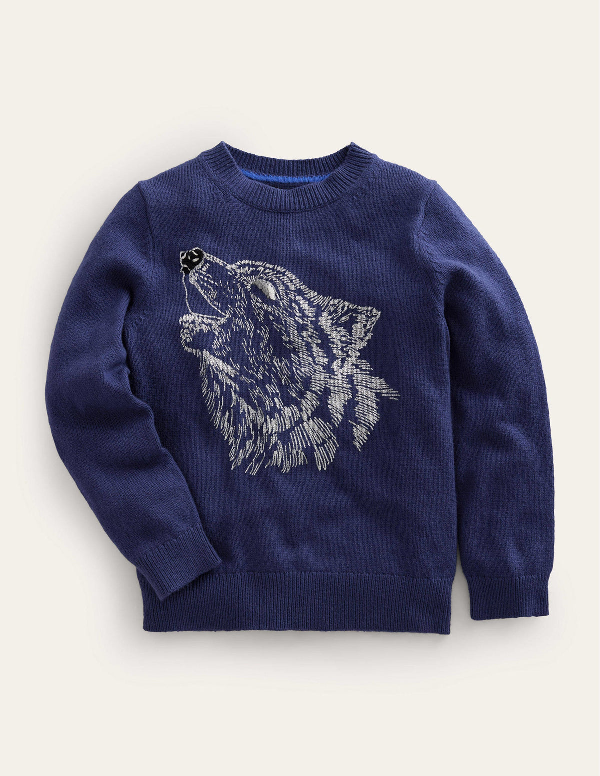 Fun Cosy Jumper-French Navy Wolf - Image 1