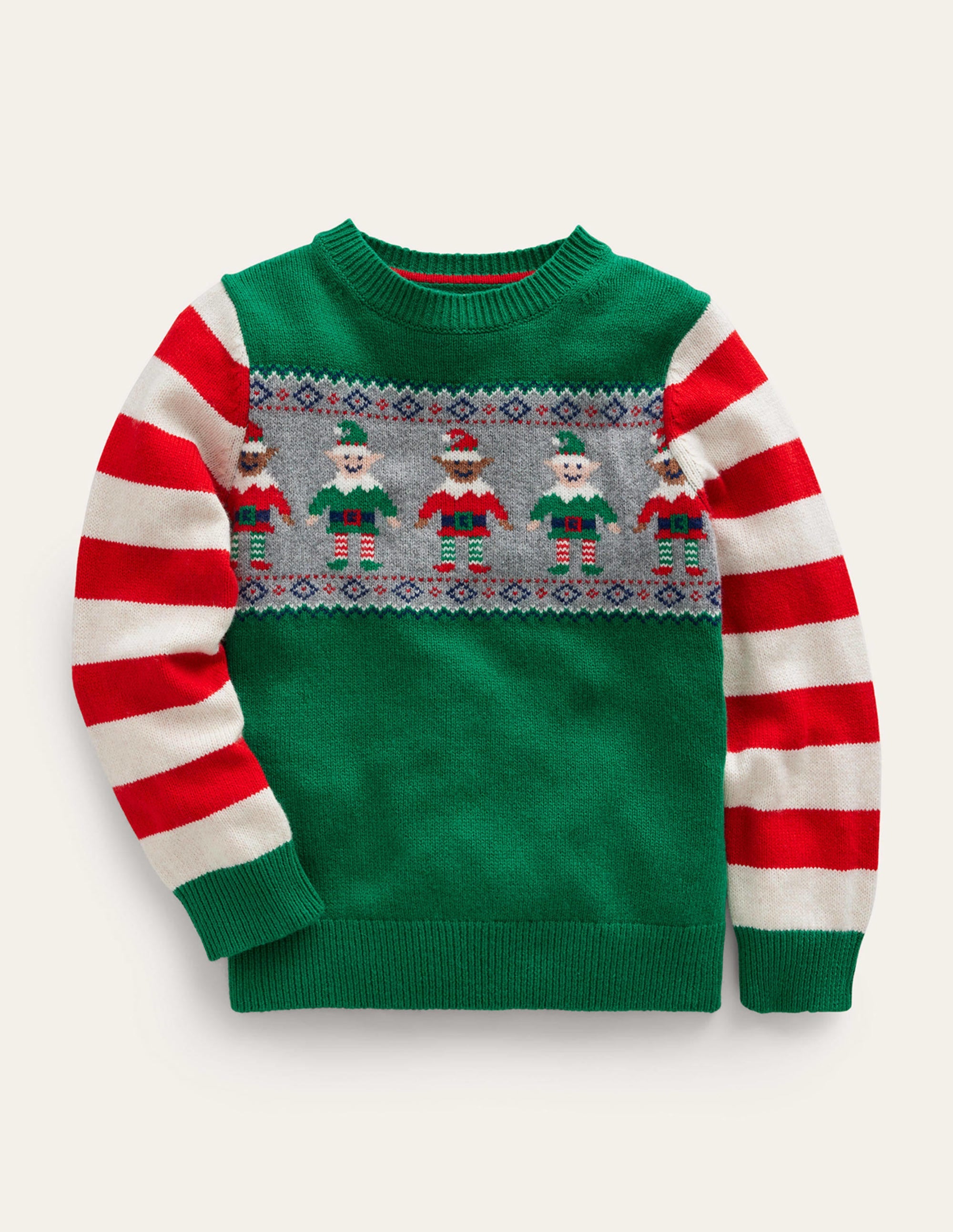 Elf Fair Isle Jumper-Veridian Green Elf - Image 1