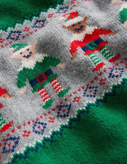 Elf Fair Isle Jumper-Veridian Green Elf-3