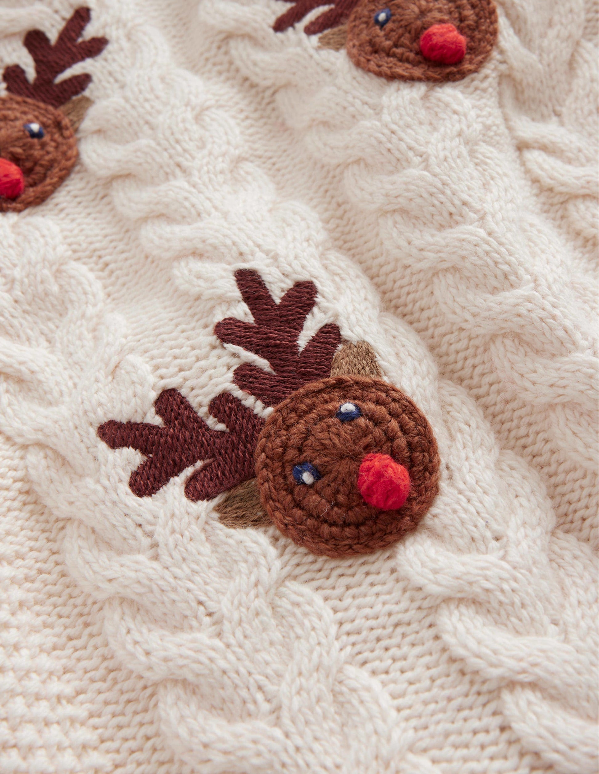 Rudolph Pom Pom Jumper-Ecru Marl-3