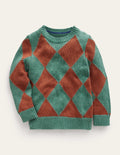 Argyle Jumper-Green Smoke